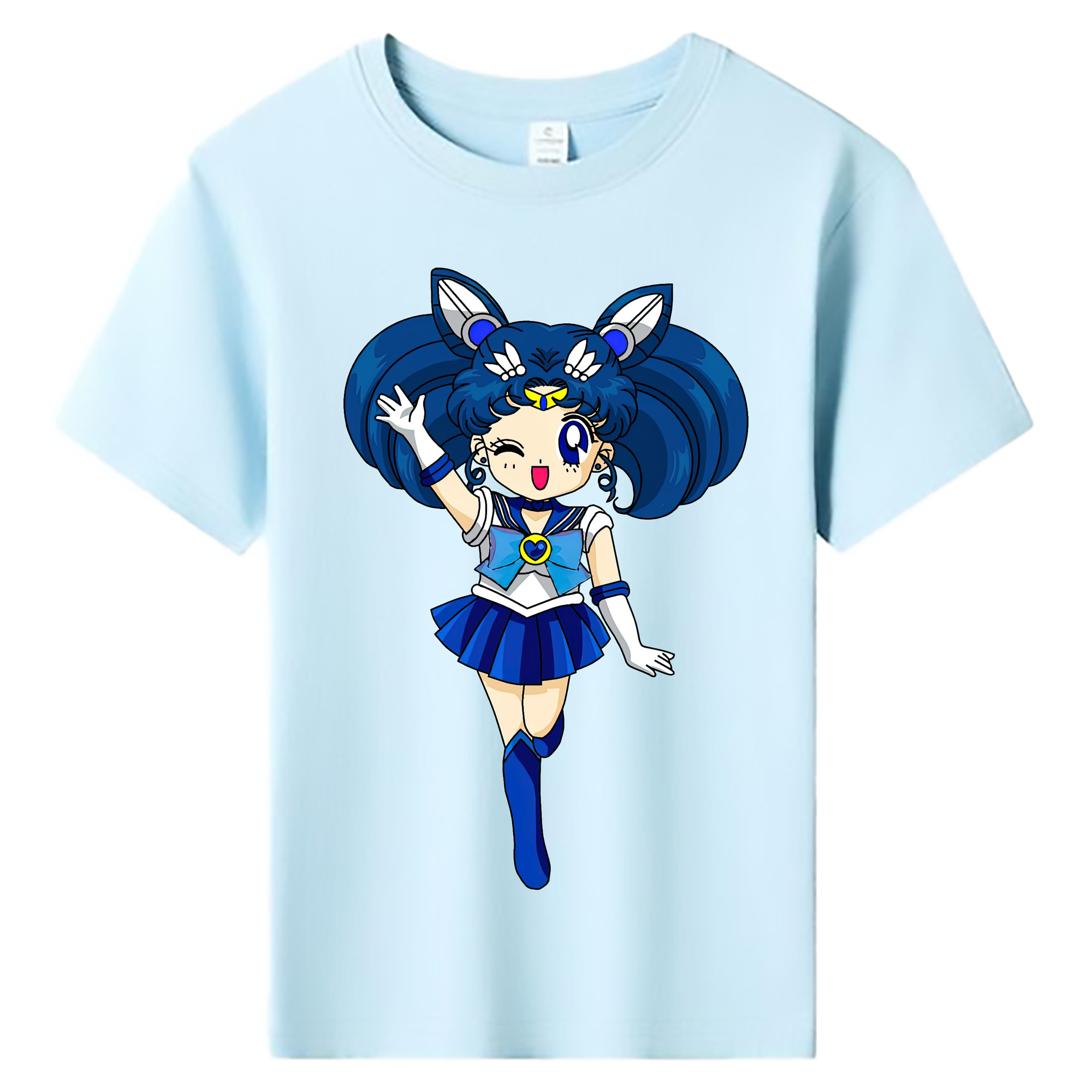 （画像用） 美少女戦士セーラームーン 水野 亜美 みずの あみ Sailor Moon Mizuno Ami 綿100％キッズTシャツ（フロントプリント）